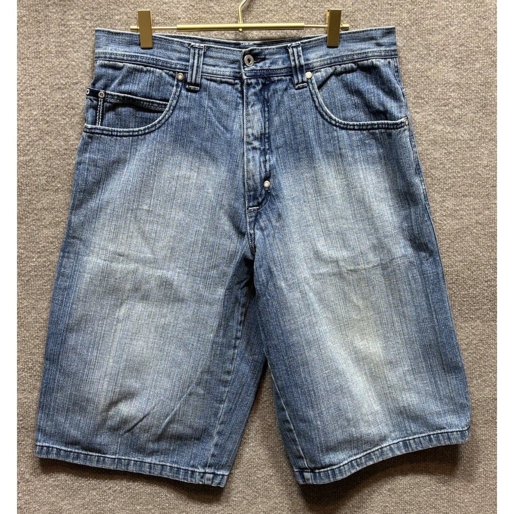 Vintage Southpole Denim Shorts Mens 34 Blue Y2K Baggy Jorts Hip Hop Streetwear